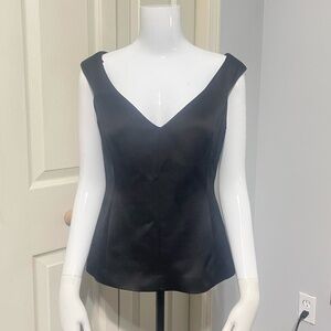 Theory women's black Panel V neckline Satin Crepe Top 4.          #221